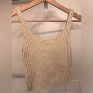 Ribbed Tan Women's Top, Size XS